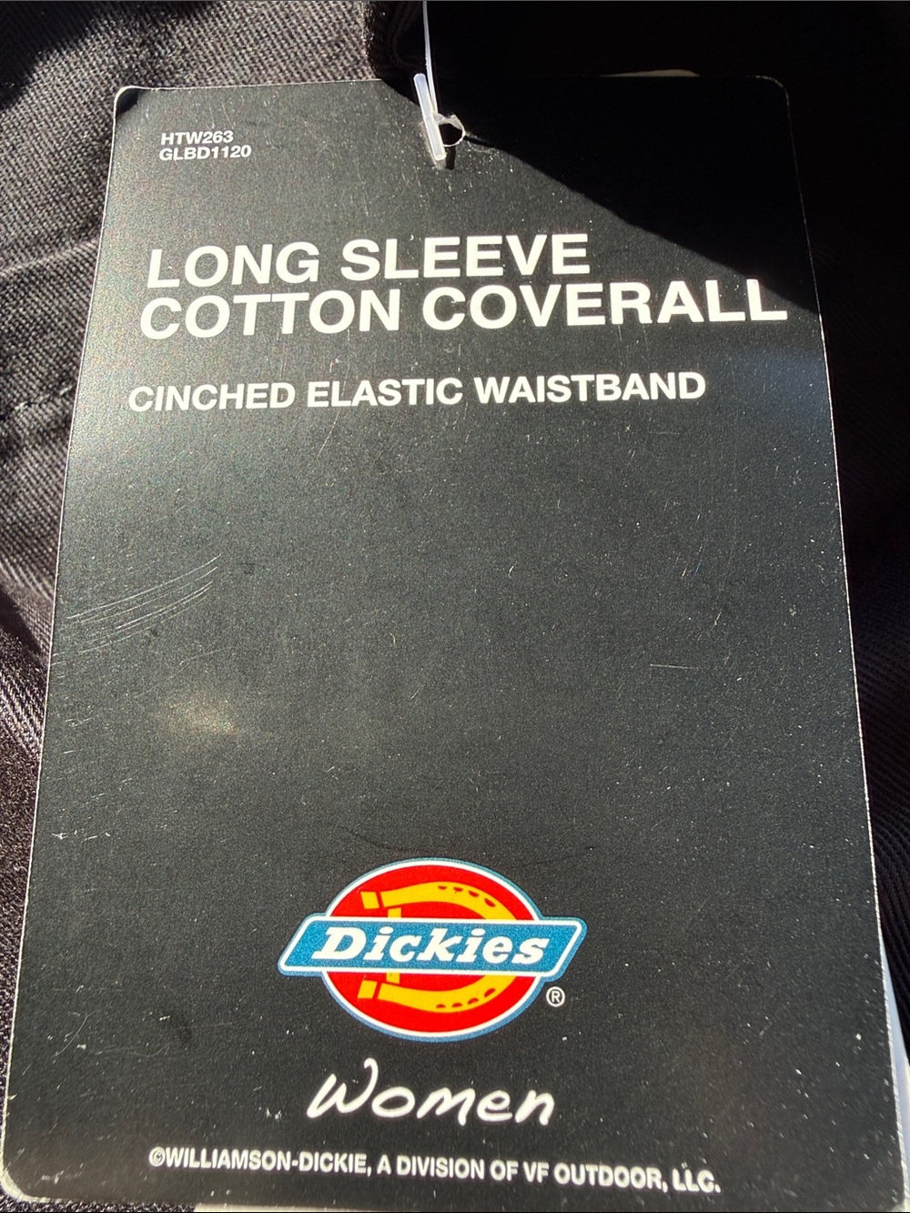 Dickies Black Long Sleeve Cotton Coverall - Women's